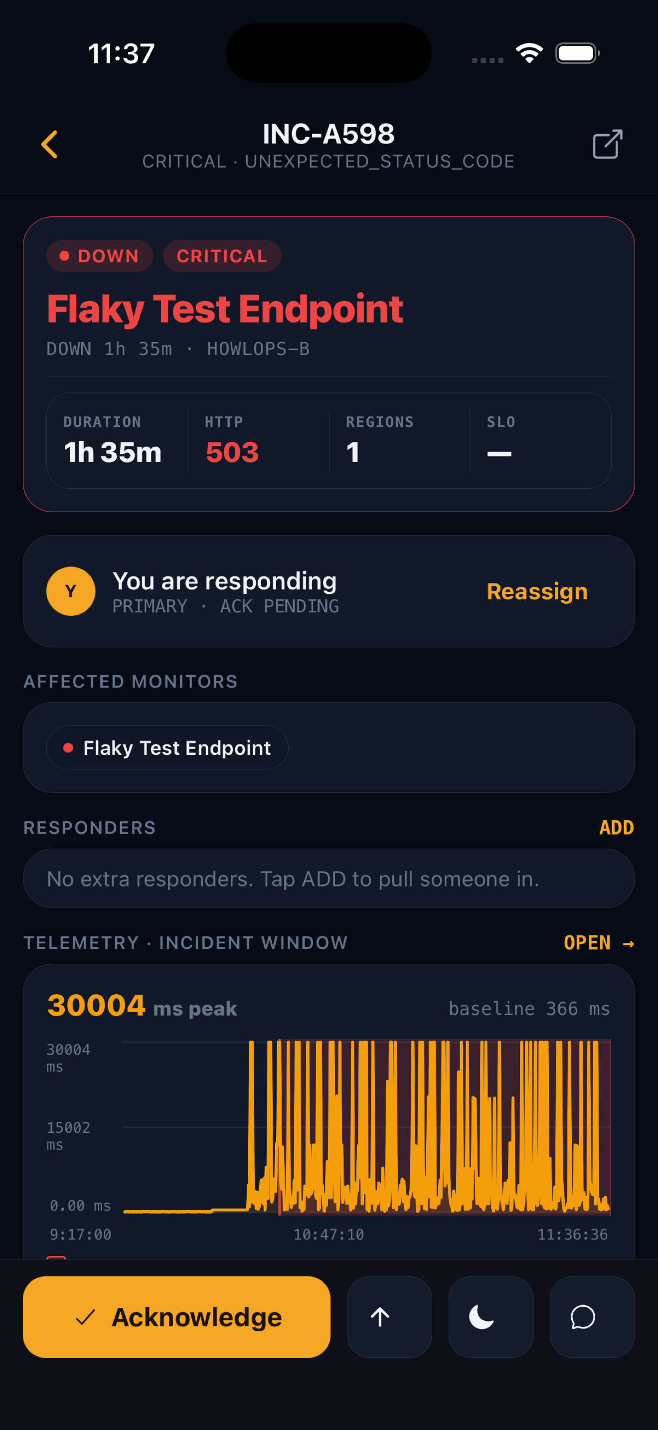 Incident detail + respond